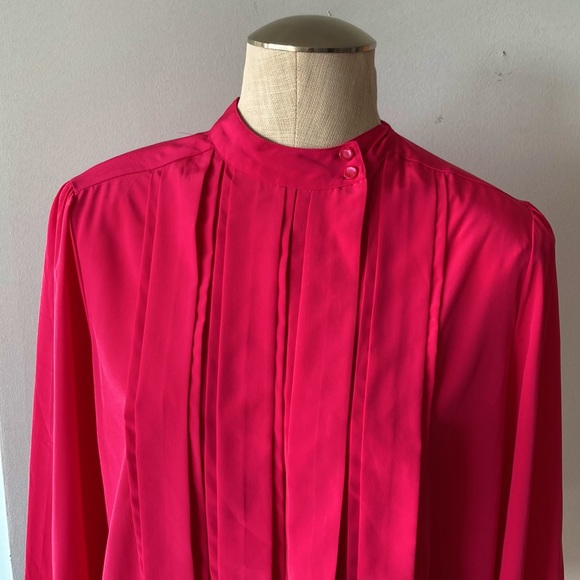 Vintage pink Impromptu Mandarin neck blouse - Picture 2 of 8